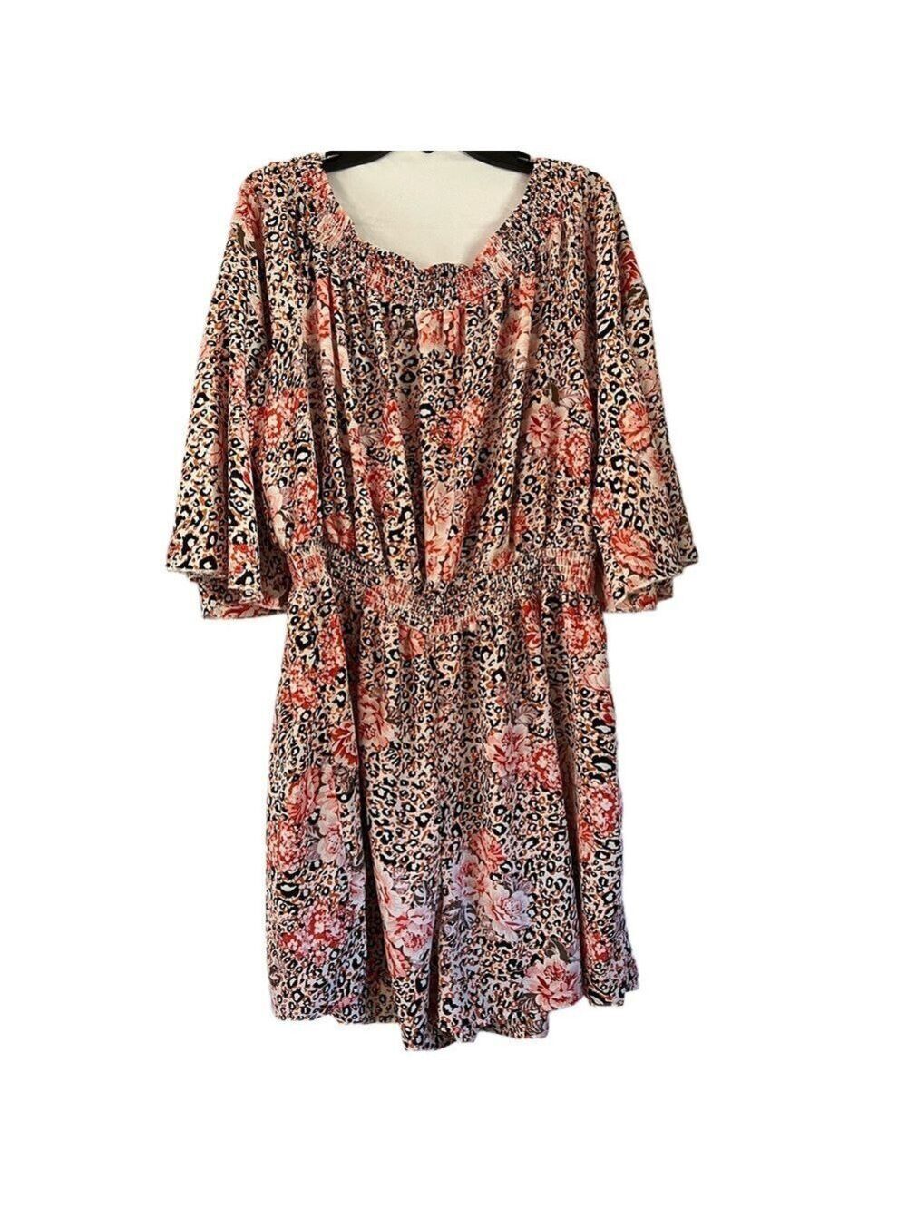 Toxik, Romper Floral & Leopard Skort, SZ 3X, (T15-401)